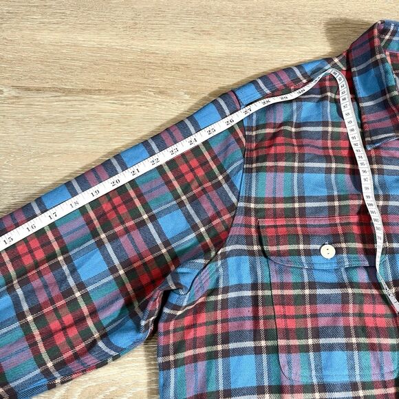 Polo Ralph Lauren Blue Red Performance Flannel Double Button Shirts Men's XL - Picture 12 of 12
